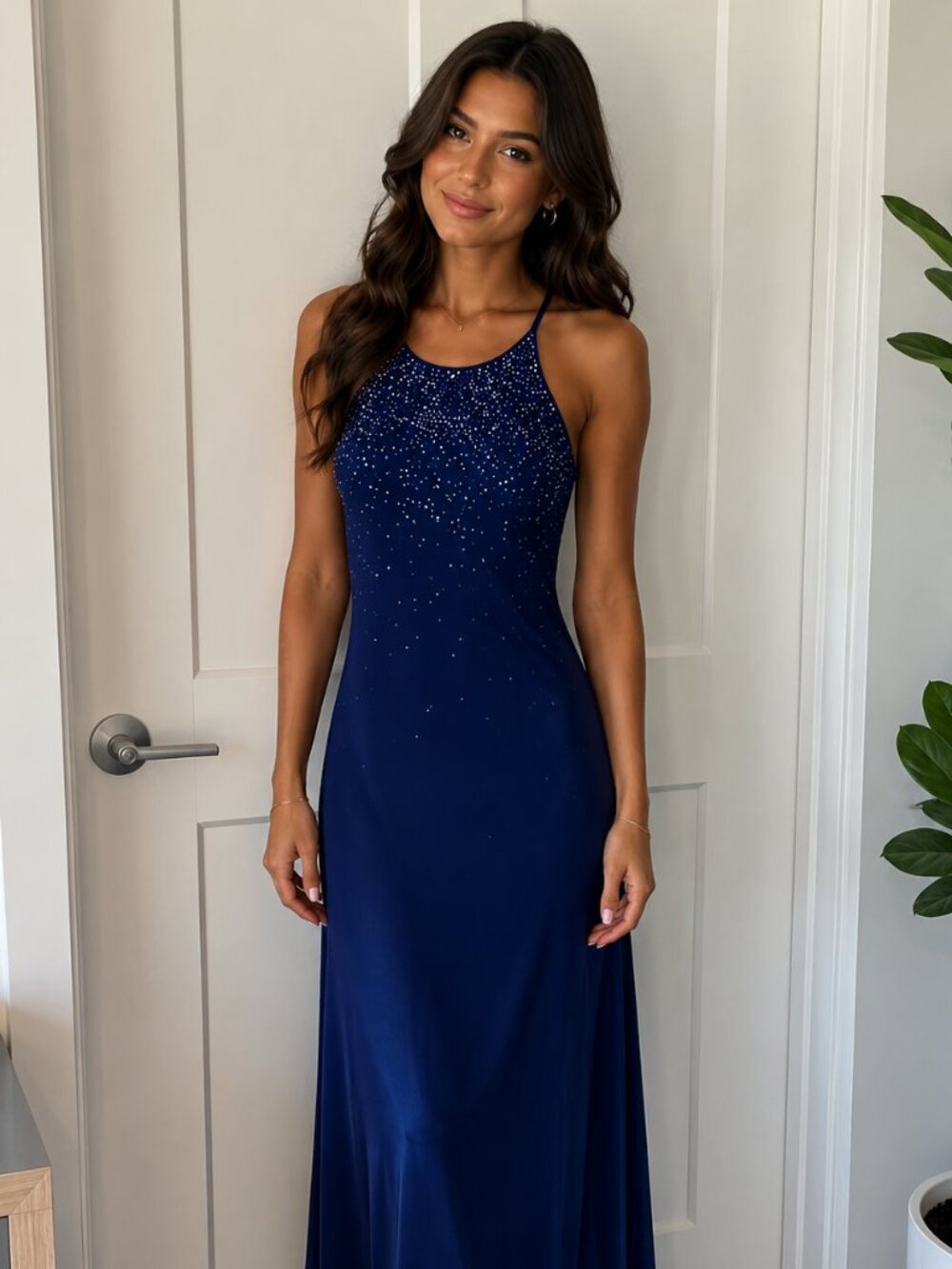 Cachet Royal Blue Rhinestone Evening Gown | Size 4 | NEW Never Worn | WA-1580